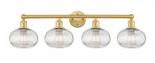 Innovations Lighting 616-4W-SG-G555-8CL - Ithaca - 4 Light - 35 inch - Satin Gold - Bath Vanity Light