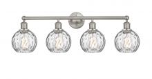 Innovations Lighting 616-4W-SN-G1215-6 - Athens Water Glass - 4 Light - 33 inch - Brushed Satin Nickel - Bath Vanity Light