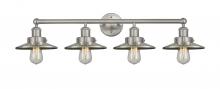  616-4W-SN-M2-SN - Railroad - 4 Light - 35 inch - Brushed Satin Nickel - Bath Vanity Light