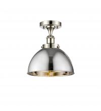 Innovations Lighting 916-1C-PN-MFD-10-PN - Derby - 1 Light - 10 inch - Polished Nickel - Semi-Flush Mount