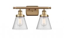 Innovations Lighting 916-2W-BB-G64 - Cone - 2 Light - 16 inch - Brushed Brass - Bath Vanity Light