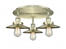 Innovations Lighting 916-3C-AB-M4-AB - Edison - 3 Light - 20 inch - Antique Brass - Flush Mount