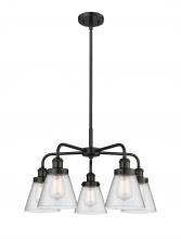  916-5CR-BK-G64 - Cone - 5 Light - 25 inch - Matte Black - Chandelier