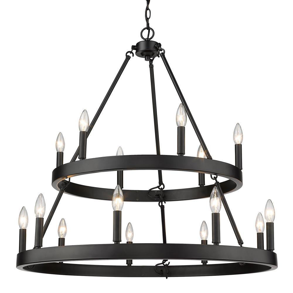 Alastair 2 Tier 6+9 Light Chandelier in Matte Black