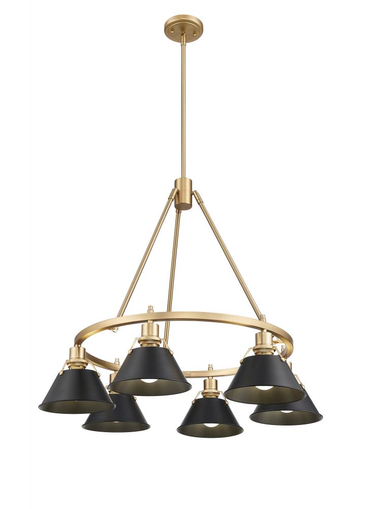 Orwell 6-Light Chandelier in Brushed Champagne Bronze with Matte Black