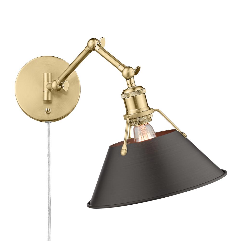 Orwell Articulating Wall Sconce in Brushed Champagne Bronze with Rubbed Bronze