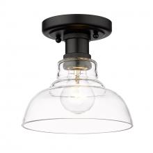 Golden 0305-FM BLK-CLR - Carver Flush Mount in Matte Black