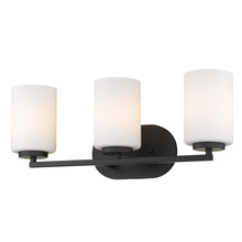 Golden 2243-BA3 BLK-OP - Manhattan 3 Light Bath Vanity in Matte Black