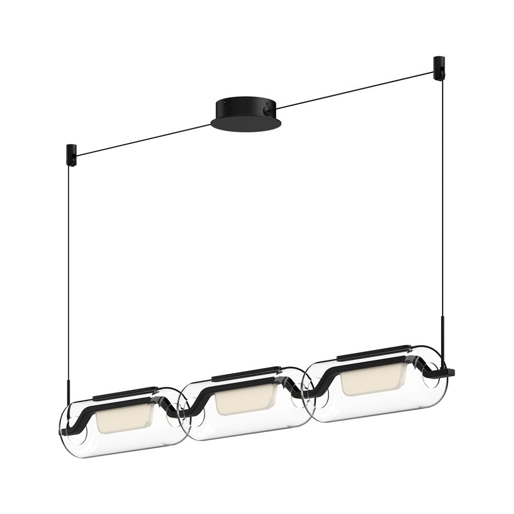 Hilo 43-in Black LED Linear Pendant