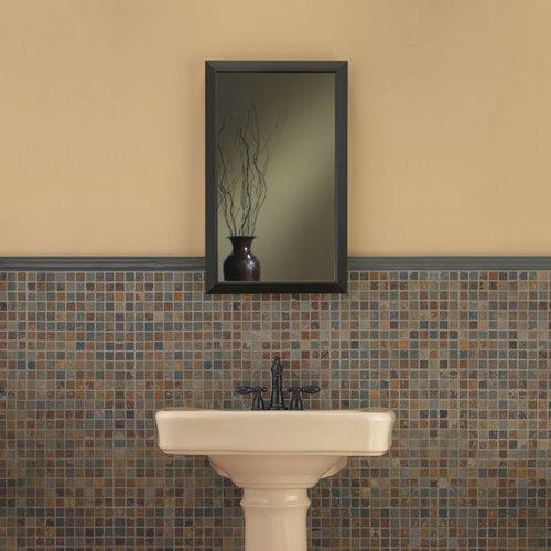 Specialty, Recessed, 25-1/2 in.W x 14 in.H, Locking,  Oil-Rubbed Bronze, Flat Mirrored Door.