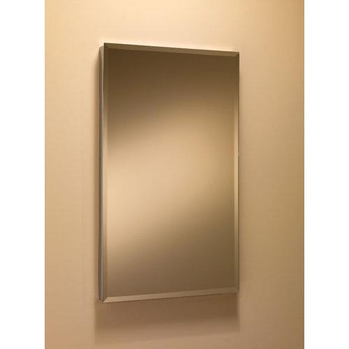 Specialty, Recessed, 16 in.W x 26 in.H,Stainless Steel, Frameless Beveled Edge Mirror.