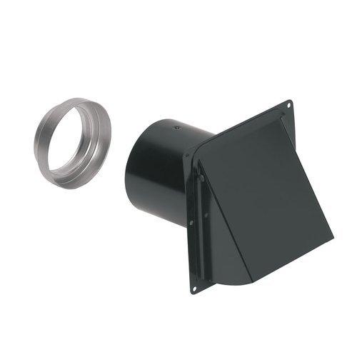 Wall Cap, Steel, Black,  for 3 in. and 4 in. round duct .