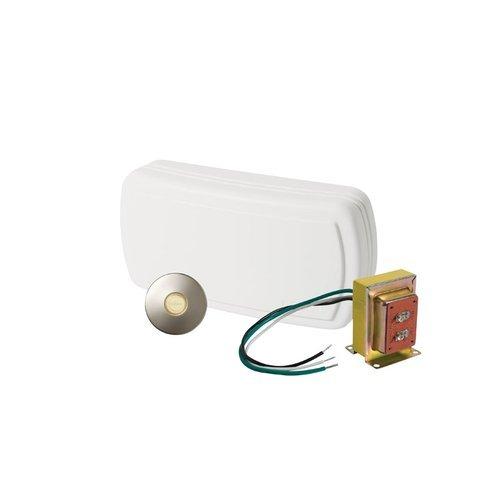 Chime, 1 lighted stucco pushbutton in satin nickel, 1 std. transformer.