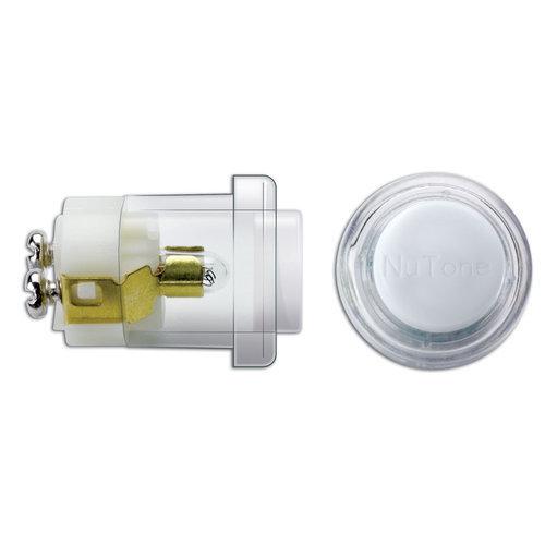 Door Chime Pushbutton, clear with white cap — unlighted