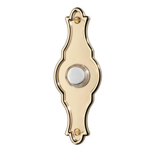 Door Chime Pushbutton, lighted in polished brass