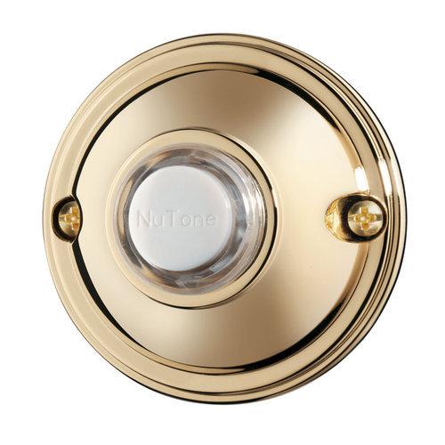 Door Chime Pushbutton, lighted in polished brass