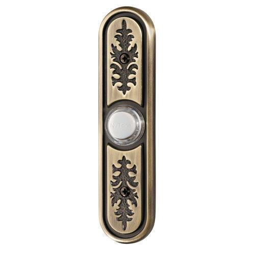 Door Chime Pushbutton, lighted in antique brass