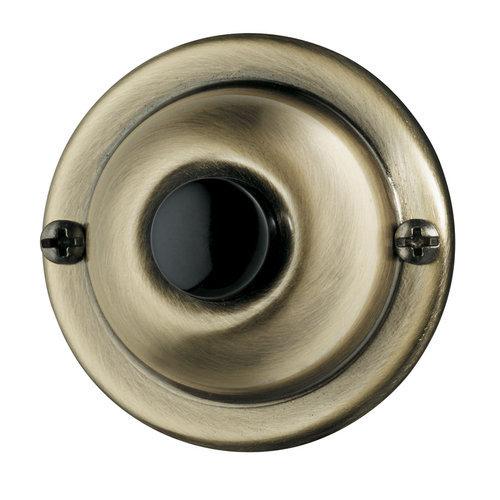 Door Chime Pushbutton, unlighted in antique brass