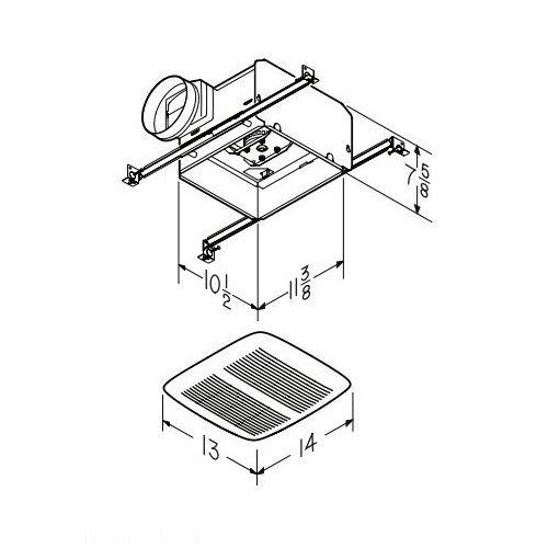 Ultra Silent Bath Fan, White Grille ,50 CFM. Energy Star® Qualified.