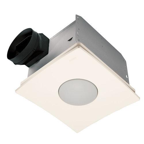 Fan/Light, White Grille, 42W Fluorescent Light, 4W Night Light, 80 CFM, Title 24 Compliant, Energy S