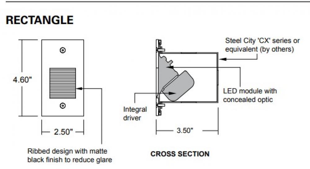 Hydrel Step Light 11, Rectangle, LED, 30