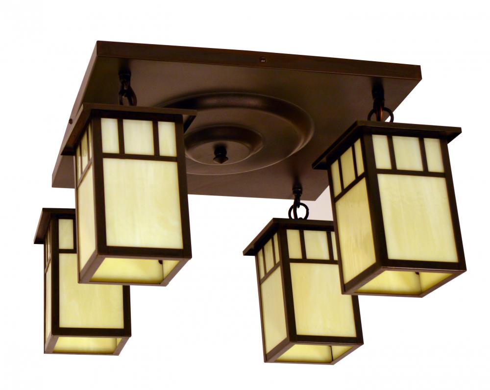 4" huntington 4 light ceiling mount, double t-bar overlay