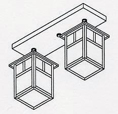 5" mission 2 light ceiling mount with T-bar overlay