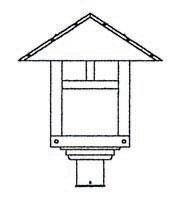 Arroyo Craftsman EP-16PFGW-AB - 16" evergreen post mount with pine needle filigree