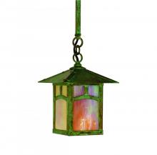 Arroyo Craftsman ESH-7TGW-AB - 7" evergreen stem hung pendant with t-bar overlay