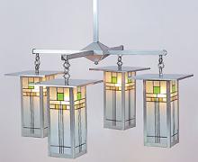 Arroyo Craftsman FCH-9L/4Y-MB - 9" franklin long body 4 light chandelier