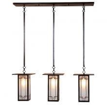 Arroyo Craftsman FICH-9L/3G-BZ - 9" franklin long body 3 light in-line chandelier