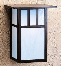 Arroyo Craftsman HS-12AOF-BZ - 12" huntington sconce with roof and classic arch overlay