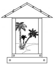 Arroyo Craftsman TRC-9PTGW-AB - 9" timber ridge column mount with palm tree filigree