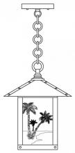 Arroyo Craftsman TRH-9PTM-MB - 9" timber ridge pendant with palm tree  filigree