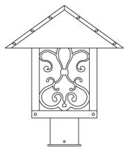 Arroyo Craftsman TRP-12ASRM-RB - 12" timber ridge post mount with ashbury  filigree