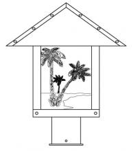 Arroyo Craftsman TRP-12PTRM-BZ - 12" timber ridge post mount with palm tree  filigree