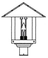 Arroyo Craftsman TRP-16ARGW-AB - 16" timber ridge post mount with arrow filigree