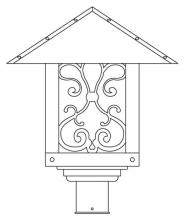 Arroyo Craftsman TRP-16ASGW-AB - 16" timber ridge post mount with ashbury  filigree