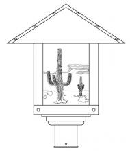 Arroyo Craftsman TRP-16CTWO-P - 16" timber ridge post mount with cactus  filigree