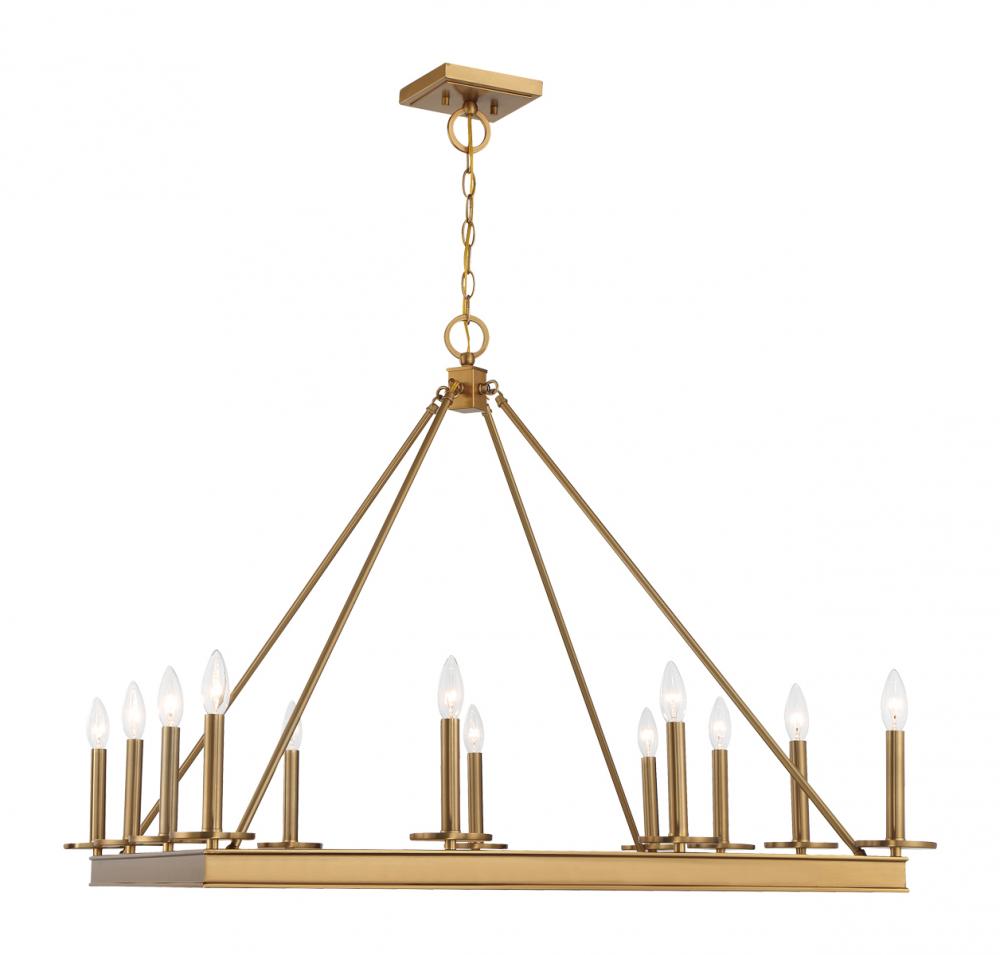 Boylston 12-Light Chandelier in Warm Brass