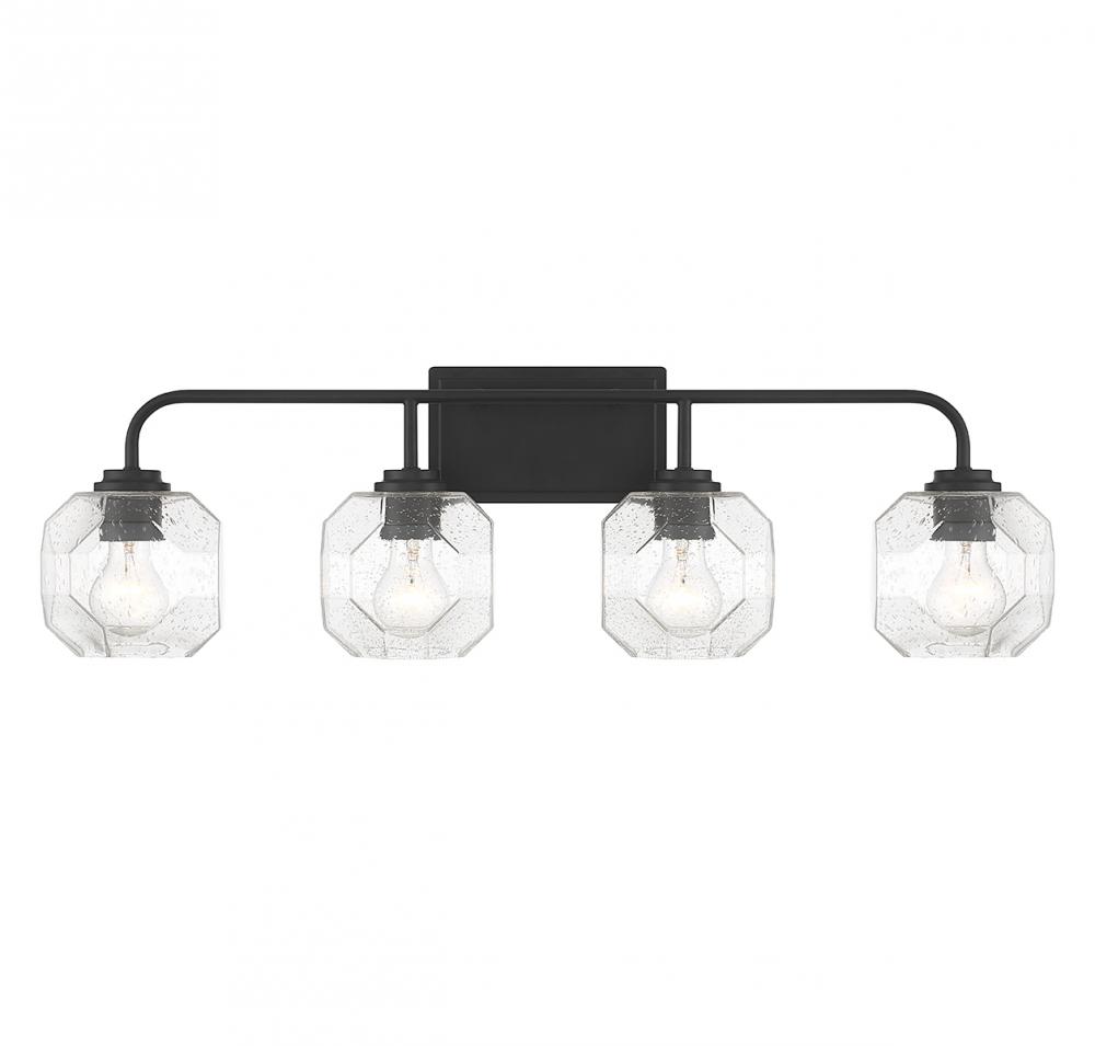 Baldwin 4-Light Bathroom Vanity Light in Matte Black