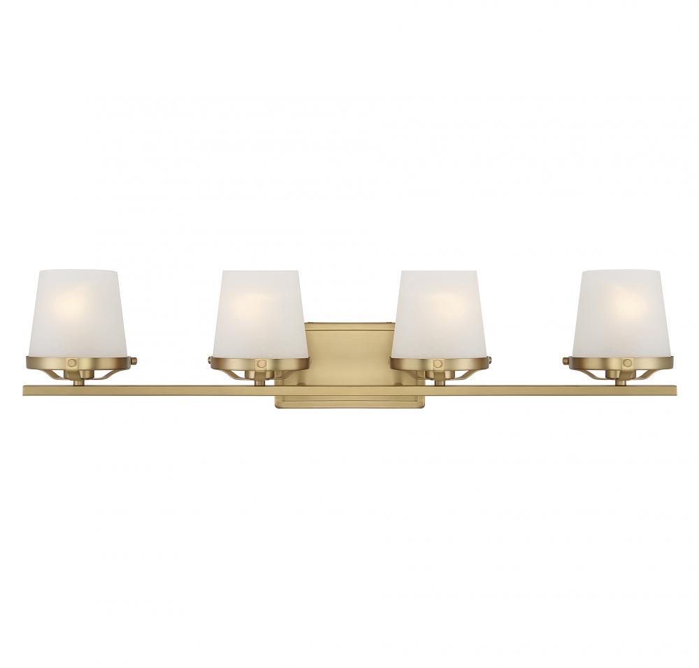 Klein 4-Light Bathroom Vanity Light in Warm Brass