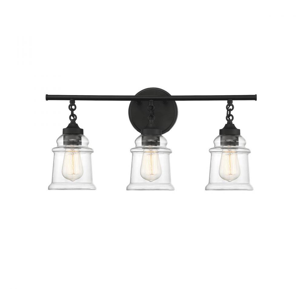 Fuller 3-Light Bathroom Vanity Light in Black