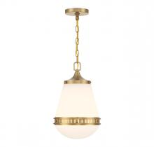 Lighting One US V6-L7-7950-1-322 - Endura 1-Light Pendant in Warm Brass