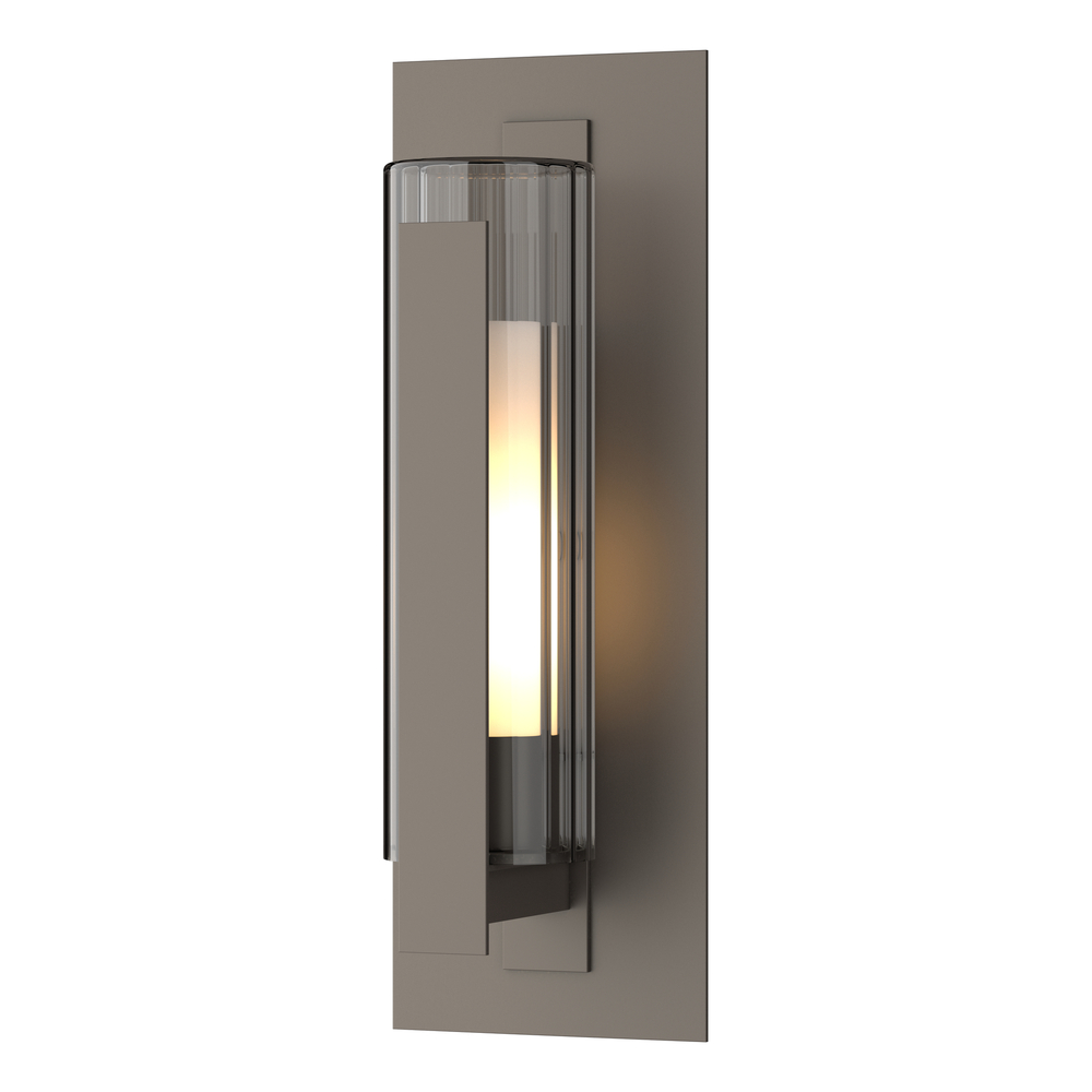 Vertical Bar Fluted Glass Medium Outdoor Sconce