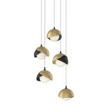 Hubbardton Forge 131125-SKT-LONG-10-86-GG0711 - Brooklyn 5-Light Double Shade Pendant