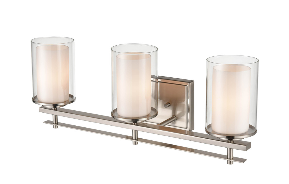 Huderson 3-Light Vanity Brushed Nickel