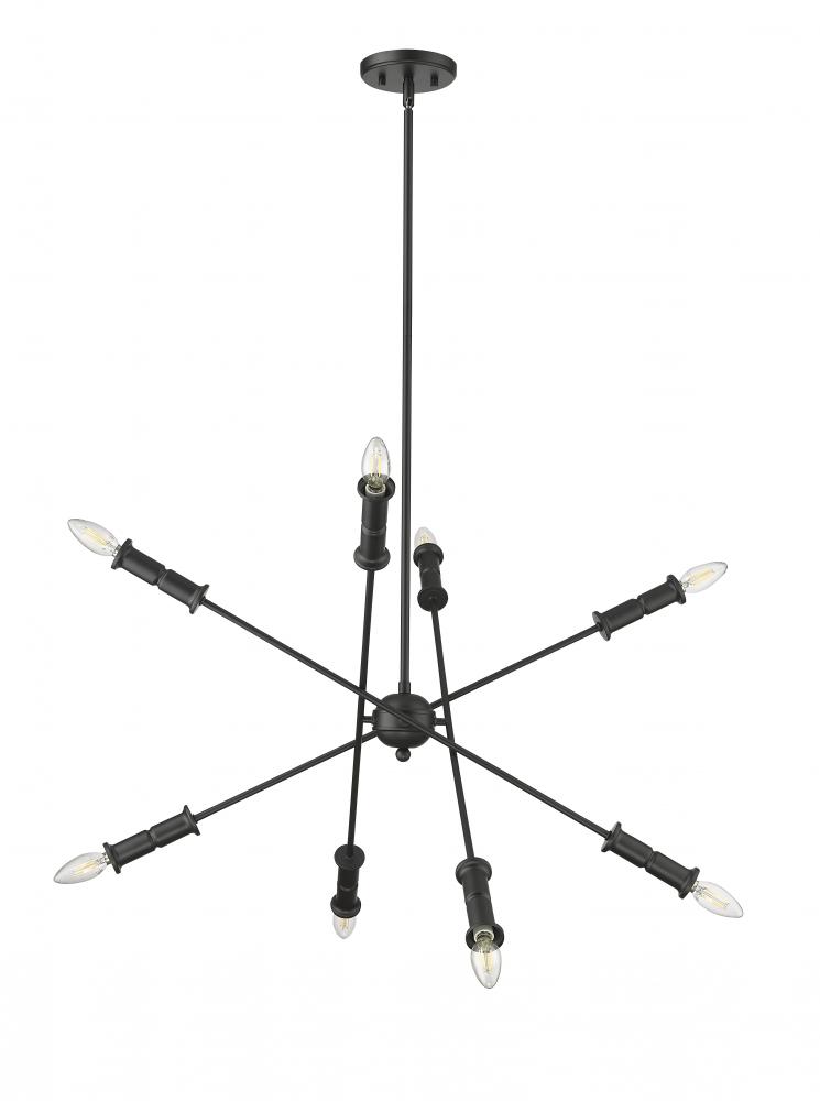 Potiss 8-Light Chandelier Ceiling Light Matte Black