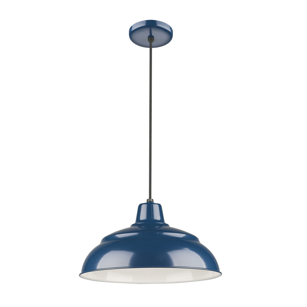 R Series 1-Light Cord Hung Warehouse Navy Blue