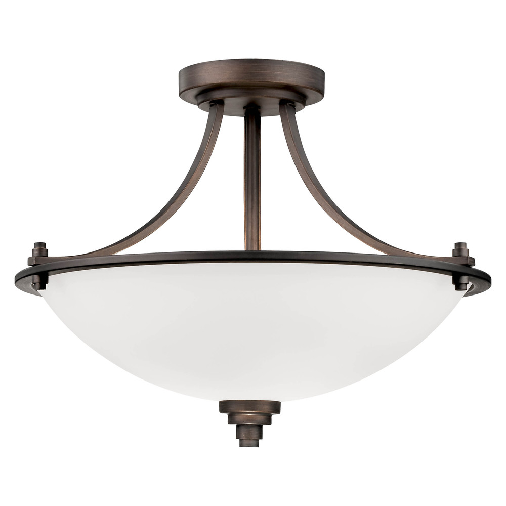 Bristo 3-Light Semi-Flush Ceiling Mount Satin Nickel